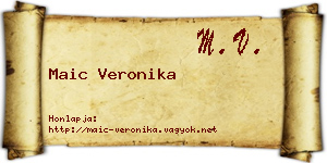 Maic Veronika névjegykártya